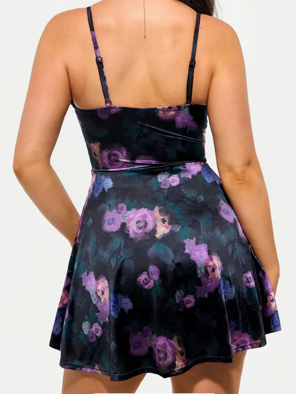 NWOT Popilush Shapewear Strappy Cowl Neck Tummy Control Flare Dress - Picture 3 of 8